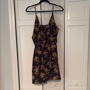 Floral Black and Yellow Women's Dress